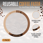 Reusable Metal Filter for AeroPress Coffee Makers - Copper