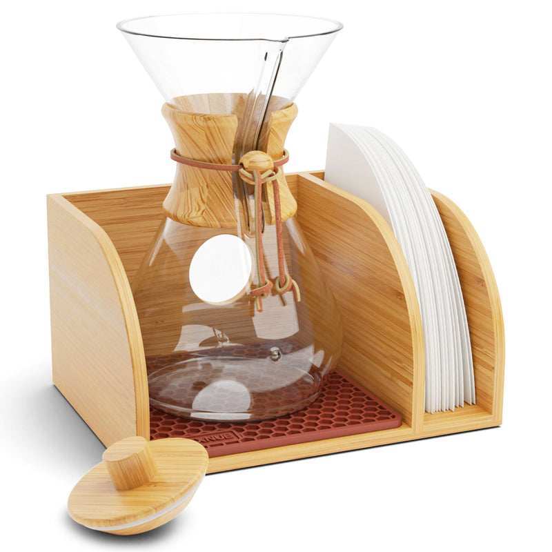 Bamboo Caddy for Chemex, Bodum & Cosori Coffee Makers